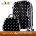 Fashion Black ABS/PC Trolley Luggage with Printing Dot , Customer Printed Luggage
